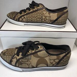 Coach A1102 Dawnell Patchwork Signature Sneakers Size 8 M